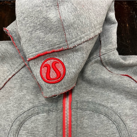 Lululemon jacket hoodie grey orange size 8 - Picture 3 of 11